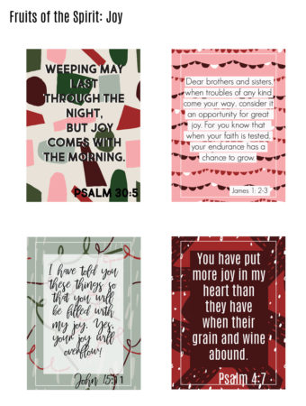 Printable Joy Memory Cards